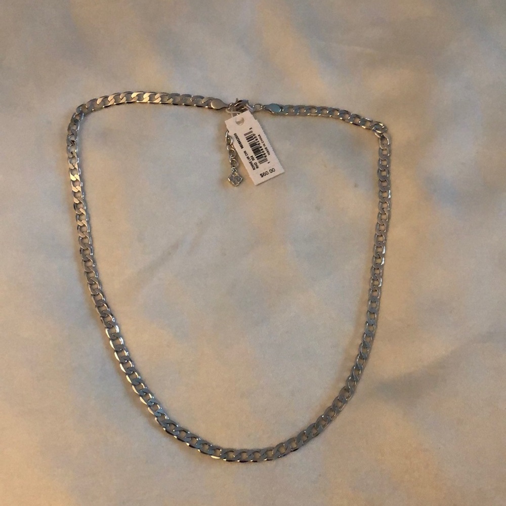 Kendra Scott Ronnie Silver Tone Rhodium Plated Link Necklace NWT
